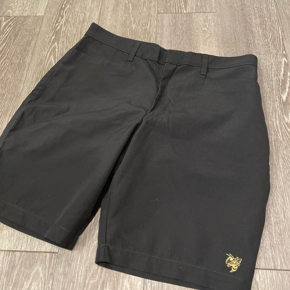 Stylish Black Women's Shorts with Gold Accent